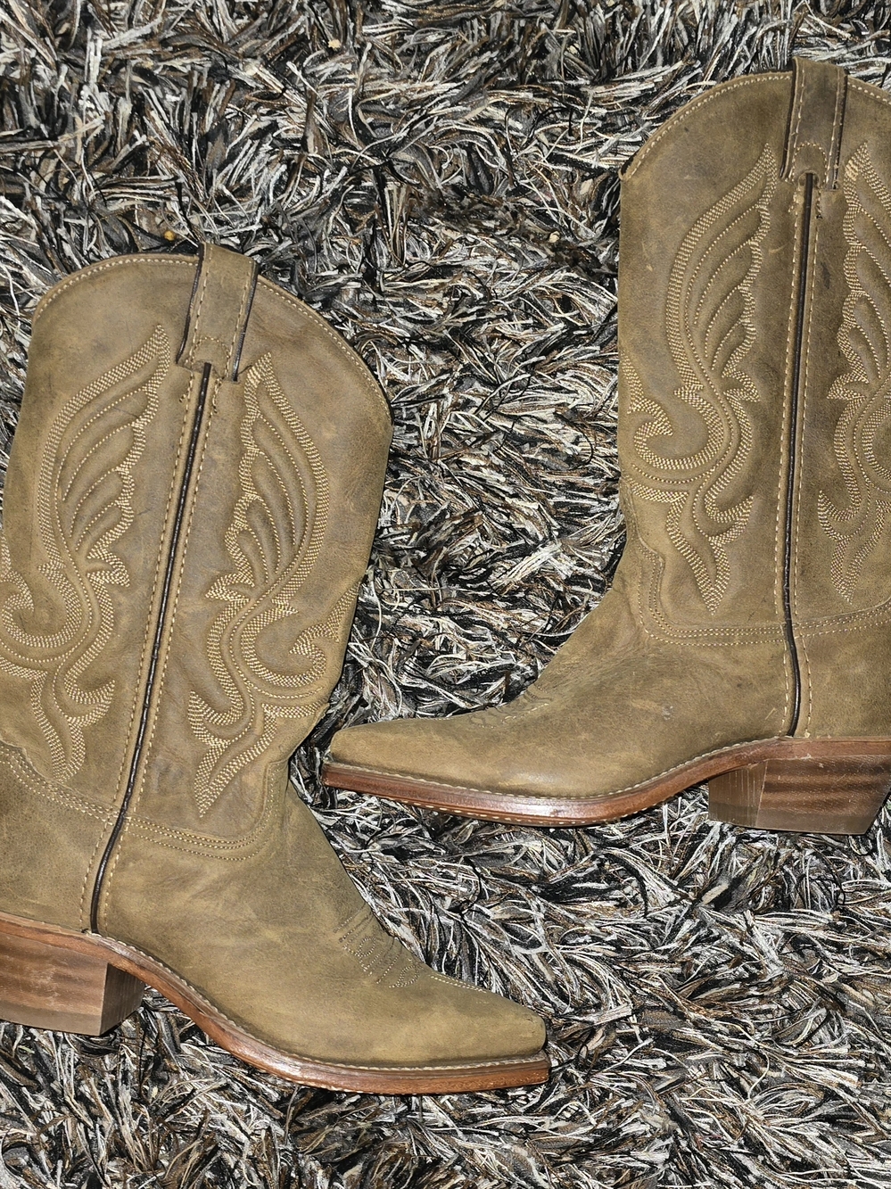 Abilene Boot Co. Olive Green Western Heeled Boots